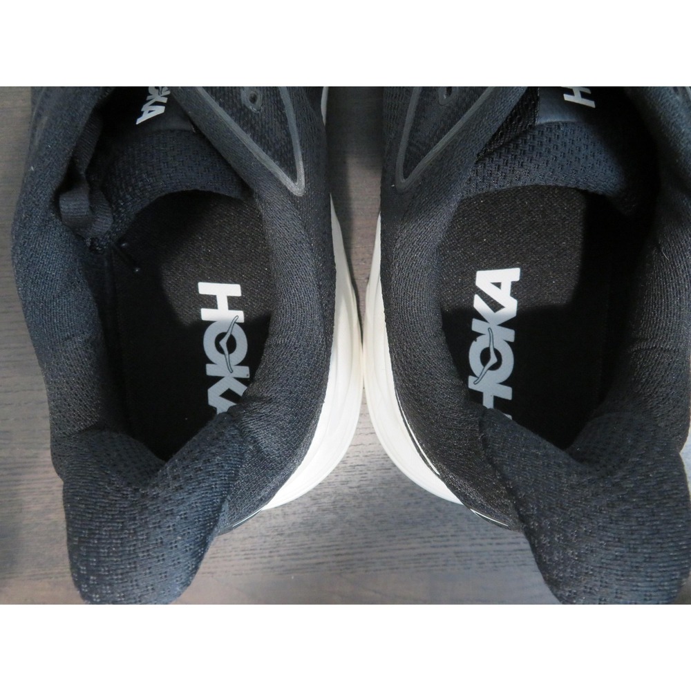 Hoka One One Clifton 10 Shoes Mens Size 14 Black Running Sneakers 1162030 BWHT - Picture 6 of 10